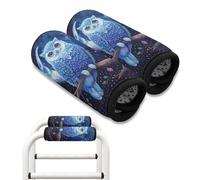 Hechitok Owl Starry Night Universal Walker Padded Hand Grip Covers, Premium Medical Soft Cushion Memory Foam Core Padding, Wicking, Comfort