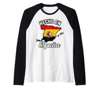 Hecho En Espana Spain Map Flag Heritage Graphic Design Raglan Baseball Tee