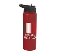 Hecho en México Barcode Mexican Flag Colors Stainless Steel Insulated Water Bottle