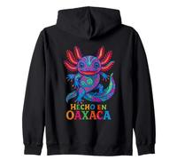 Hecho en Oaxaca Axolotl Mexican Folk Art Zip Hoodie