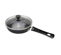 HechoVinen Small Frying Pan with Glass Lid,16CM Mini Stainless Steel Induction Cooking Pot,Non- Stick Small Egg Frying Pan for Gas Stove Induction Hob (12CM)