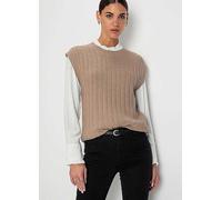 Hechter Paris Pattern Knit Sleeveless Jumper Sand Marl