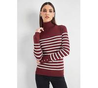 Hechter Paris Stripe Turtleneck Knitted Jumper Red Stripe