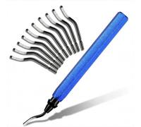 Hecila 11 Pcs Deburring Tool for 3D Printing Metal Deburring Tool Set with 10 Pcs High Speed Steel Blades Pipe De Burring Tools 360° Rotating Handle Hand Deburrer Plumbing Burr Removal Reamer Tools