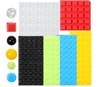 Hecila 220pcs Bump Dots for Visually Impaired Adhesive Silicone Braille Bump Stickers Low Vision Aids Tactile Dots Braille Aids Tactile Stickers Multiple Colors Shapes Assorted Sizes for Elderly Blind