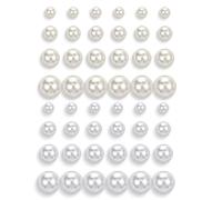 Hecila 24 Pairs Round Pearl Earrings Pearl Studs White Faux Pearls 4 Sizes