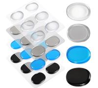 Hecila 24pcs Drum Gel Pads Drum Dampeners Round Moon Gel Drums Silencer Pads Soft Drums Dampeners Dots Transparent Mute Pad for Tambour Cymbals Control Damper Percussion-Drum Muffler Accessories