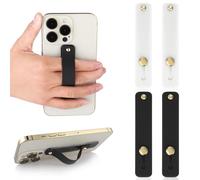 Hecila 4PCS Phone Case Holder Strap Universal Phone Grips Telescopic Phones Finger Strap Stand Phones Loops for Back of Cellphones Case Portable Finger Holder Silicone Kickstand Cellphone Straps Grip