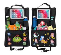 HECKBO 2x Children’s Car Seat Back Protectors - Monster + Mermaid Designs