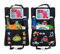 HECKBO 2x Children’s Car Seat Back Protectors - Monster + Monster Truck Designs