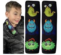 HECKBO 2X Kids Car Seat Belt Pads Seat Belt Protectors - Monster - Seat Belt Pads for Kids and Babies- Ideal for Any Seat Belt Car Booster Seat Kids Bicycle