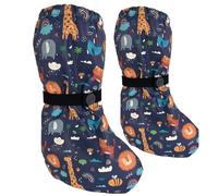 HECKBO baby rain booties without fleece rain shoe covers - Dino - 18-24 months - overshoes crawling shoes