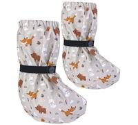 HECKBO baby rain booties without fleece rain shoe covers - forest animals - 3-18 months - overshoes crawling shoes