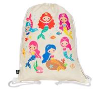 HECKBO Girls Mermaid Gym Bag, 40 x 32 cm, Printed on Both Sides and Machine Washable, Suitable for Sports, School, Leisure, Kindergarten, Nursery, Travel