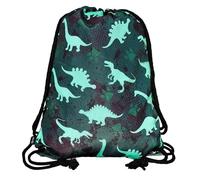HECKBO kids dinosaur dino gym drawstring bag - 40x32cm - 12.6" x 15.8" - Lightweight string bag - kindergarten daycare crèche school football - children kids girl boy backpack, sports bag fabric bag