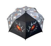 HECKBO Magic Umbrella - changes color in the rain - folding umbrella: fits into any backpack - with reflectors on all sides - wooden handle & protective caps