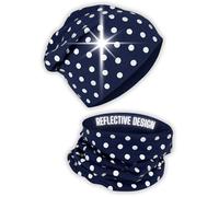 HECKBO Polka dots children's girls boys beanie hat and loop scarf set,with cool reflectors,visibility in the dark,2-8 years,95% cotton, Reversible without fleece, One Size