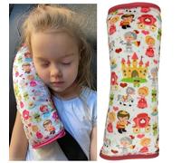 HECKBO princess prince car seatbelt pillow for children - machine washable - girl boy kids children soft car seat belt cover sleeping pillows protection car travel pillow cushion vacation