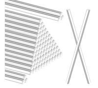Heclia 100 Pcs 8 Inch Clear Acrylic Rods Round Plastic Cylinder Rods for DIY Crafts Plant Support Stakes Cake Decorations Cabling Piping Projects Art Creations Model Building Jewelry Making