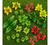 Heclia 100Pcs Mini Model Trees Miniature Plant Set Mini Fake Jungle Trees