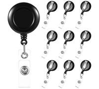 Heclia 10PCS Retractable Name Badge Holder Reel with Belt Clip Heavy Duty ID Card Holders with Alligator Clip 25 Inch Nylon Rope Badge Holder for Nurses Teachers Office Workers Hospital Security