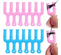 Heclia 12PCS Acrylic Model Y Slingshot Loom, Rubber Bands Clips Plastic Y Type Bracelet Connectors for Necklace Bracelet Making Colorful Clasp, Jewelry Maker Slingshot Rainbow Knitting Loom Tool
