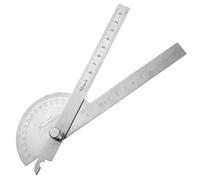 Heclia 180° Protractor Angle Finder Ruler Stainless Steel Precision Measuring Tool for Woodworking Metalworking Construction Engineering Adjustable Round Head Scale Home Renovation Crafts