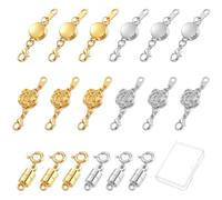 Heclia 18Pcs Necklace Extender Clasp Kit for Women Extra Strong Jewelry Connectors with Locking Mechanism 3 Styles Rose Gold Clasps for Bracelet Making Pendant Chains Jewelry Repair DIY Craft Projects