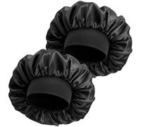 Heclia 2 Pcs Silk Bonnet for Men Women Hair Bonnet for Sleeping Double Layer Satin Bonnets Elastic Band Sleep Cap Hairs Caps Hairs Wrap for Hair (Black)