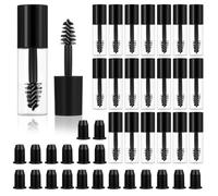 Heclia 20 PCS Empty Mascara Tube 3ml Mini Empty Mascara Bottles with Brush | with Eyelash Wand, Rubber Inserts, for Castor Oil, Small Sample Size, Eyelash Growth, packing Tube Container