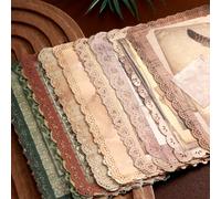 Heclia 30 Sheets Lace Edged Vintage Scrapbook Paper Assorted Set