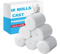 Heclia 6 Rolls Cast Padding, Soft Cotton Padding Bandage Cast Use with Plaster Cloth Gauze Bandages for Halloween Wrap Bandages Art Projects Body Casts Hobby Craft, Individual Pack Bandage Wrap Rolled