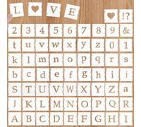 Heclia 65Pcs Alphabet Letter Stencils Set with Numbers & Symbols Reusable Plastic Craft Stencils for Wood Fabric Signs Furniture Scrapbooking Wedding Decor Classroom DIY Painting and Home Decoration