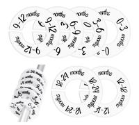 Heclia Baby Closet Dividers 6 Pack, Unisex Nursery Closet Organizer for Easy Sorting, 0-24 Months Hanger Divider from Newborn to Toddler, Baby Clothing Dividers Age Divider Fits Most Rod(White)