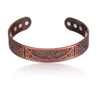 Heclia Copper Bracelet for Men and Women Pure Solid Copper 3500 Gauss Bracelet for Men 18X Strength Mens Bracelets with 6pcs Gauss Vintage Adjustable Jewelry Gift