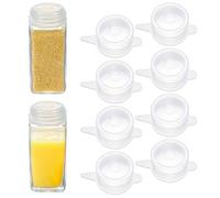 Heclia Extra Small Silicone Stretch Lids 1.6 Inch, 8 Pack Cruet Lid Reusable, Food Grade Elastic Bottle Caps for Yogurt Jars, Milk Bottles, Cans Lids Small, Dishwasher and Freezer Safe, Clear