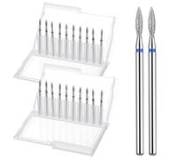 Heclia Flame Cuticle Clean Nail Drill Bit Set Diamond Manicure Drill Bits
