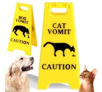 Heclia Funny Cat Vomit Warning Sign - 2PCS Humorous Pet Decor for Cat Lovers, Dog Owners with Witty Caution Plaques, Delightful Gift for Animal Enthusiasts, Home Decoration for Pet Owners
