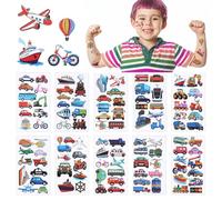 Heclia Monster Trucks Temporary Tattoo for Kids 30 Sheets Monster Truck Fake Tattoos for Birthday Party Supplies Racing Car Checkered Flag Trophy Flame Tattoo Stickers Class Rewards Prizes