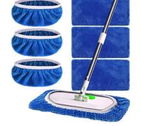 Heclia Reusable Microfiber Mop Pads Reusable Mop Pad Compatible with Wet Mops 6 Pack Dry Sweeping Cloths Machine Washable Wet Mopping Pads for Use on Sealed Floors Stone Hardwood Laminate Tile