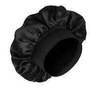 Heclia Silk Bonnet for Men Women Double Layer Satin Bonnets Hair Bonnet for Sleeping Elastic Band Sleep Cap Hairs Caps Hairs Wrap for Hair (Black)