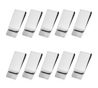 Heclia Stainless Steel Slim Money Clips Silver Money Clips 10PCS Sturdy Cash Receipt Note Clip Metal Credit Card Wallet Bill Holders for Men and Women Use to Store Moneys