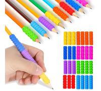 Heclia Textured Silicone Fidget Pencil, 28 Pack Sensory Anxiety Relief Tools for Adults, Silent Squishy Pen Grips 发or Focus, Office, Classroom, Study, Road Trip, Stress Decompression