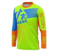 HECLOK Downhill Jersey Mens Bike Wear Cycling/Motocross Clothes Mountain Bike Shirt MTB BMX ，Moisture Wicking Cycling Top for Gravel Riding, BMX and Running (TYP-4,M)