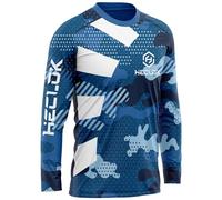 HECLOK Unisex Mountain Bike Shirts Long Sleeve MTB Off-Road Cycling Jersey Quick Dry Moisture-Wicking Top for Gravel Riding, BMX and Running (TYP-12,XS)