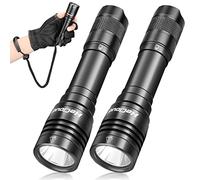 HECLOUD 2 Pack Scuba Diving Flashlight with Rechargeable Power Dive Light Torch 3000 Lumens Underwater 328ft IPX8 Waterproof 4 Modes Safety Light with USB Charger for Submarine Deep Sea Snorkeling