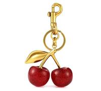 HecticCore Cherry Bag Charm, Stylish, Versatile Key Ring for Bag, Handbag, Key or Car Key, Lucky Charm, gold, 1