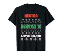 Hector Santa's Little Helper Funny Hector Name Christmas Value Graphic T-Shirt, Men, Black, XL