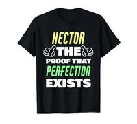 Hector The Proof that Perfection Exists Funny Hector Name Value Graphic T-Shirt, Men, Black, S