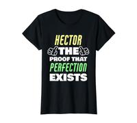 Hector The Proof that Perfection Exists Funny Hector Name Value Graphic T-Shirt, Women, Black, S